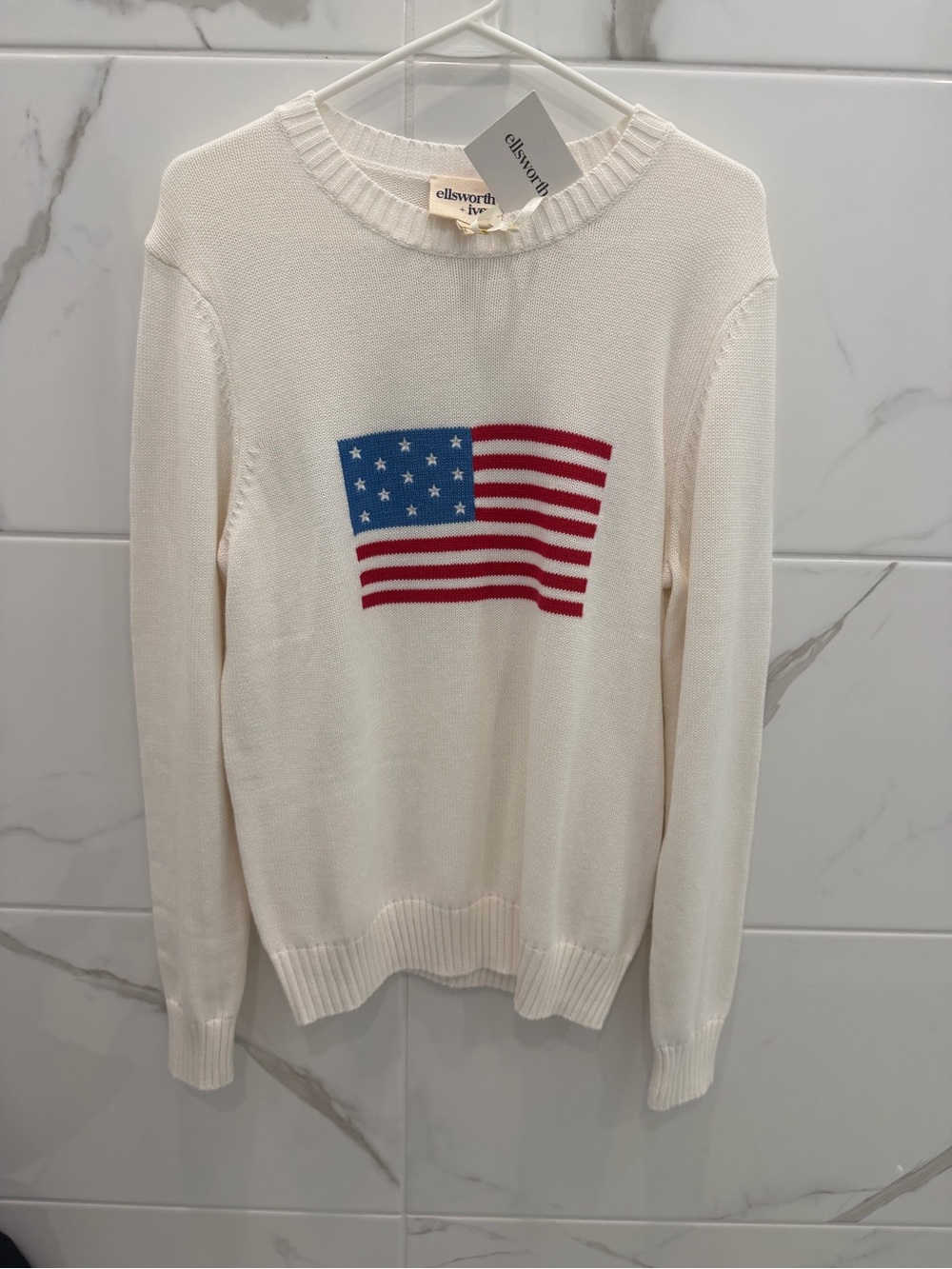 Ellsworth and Ivey Crewneck Sweater with Flag